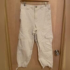 Old Navy Light Tan High Waisted Cargo Ankle Pants